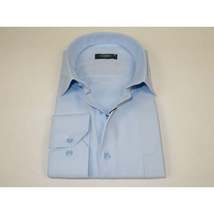 Men's Shirt CASILA Turkey Cotton Blend Long Sleeves 501990-24 Blue Twill Texture image 3