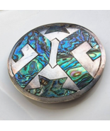 VINTAGE TAXCO 925 STERLING SILVER MOTHER OF PEARL BROOCH PENDANT - $62.65 CAD