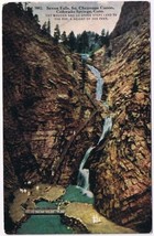 Postcard Seven Falls South Cheyenne Canon Colorado Stone &amp; Wooden Steps - £2.29 GBP