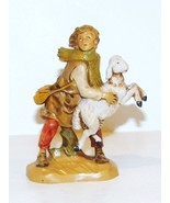 1993 FONTANINI ITALY SHEPHERD AARON HOLDING SHEEP #129/B NATIVITY 4&quot; FIG... - €16,37 EUR