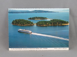 Vintage Postcard - A BC Ferry Passing the Gulf Island - Peacock Postcards - $15.00