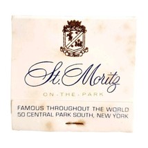 St Moritz On The Park Hotel Vintage Matchbook New York City Unstruck E34m5 - £15.45 GBP