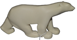 Elegant White Polar Bear made of stone, 9.5” long - $49.99