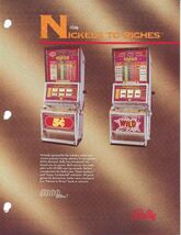 BALLY GAMING NICKELS TO RICHES COIN-OP CASINO SLOT MACHINE FLYER Vintage... - $20.24