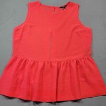 Forever 21 Womens Blouse Size M Red Sleeveless Peek-a-Boo Button Back Round Neck - £7.86 GBP