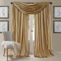 Gold 52&quot; X 108&quot; (2 Panels) And 1 Valance Elrene Home Fashions Athena Faux - $58.95