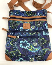 Stone Mountain Blue Purple Paisley Print Quilted Crossbody Purse Shoulde... - £14.15 GBP