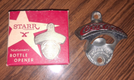 VINTAGE UNUSED STARR X COCA COLA STATIONARY BOTTLE OPENER WITH BOX - £47.85 GBP