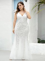 Plus Size Elegant Evening Dresses Long V-Neck Sleeveless  Floor-Length Gown 2023 - £102.09 GBP