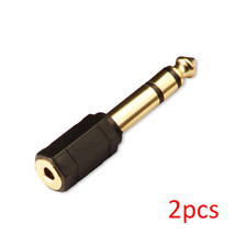 2Pcs 6.35Mm 1/4&quot; Male Plug To 3.5Mm Female Jack Stereo Audio Adapter Con... - $14.24