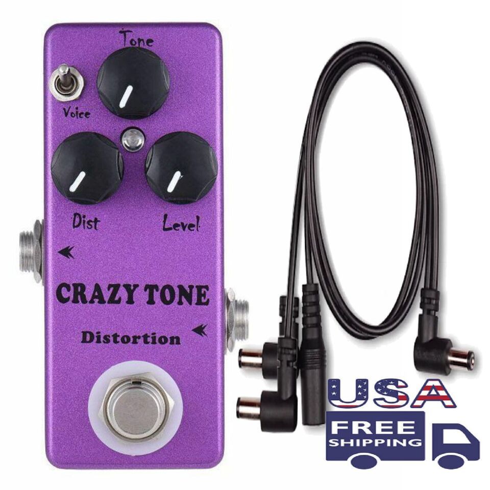 MOSKY CRAZY TONE RIOT Distortion +PDC-3 Cable Mini Guitar FX Pedal True ... - $31.20
