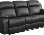 Homelegance Marille Reclining Sofa w/ Center Console Cup Holder, Black B... - $2,009.99
