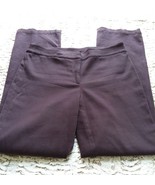 Eileen Fisher Dress Pants Sz S Dark Purple Ribbed Stretch Flat Front Zip... - £16.15 GBP