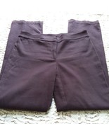 Eileen Fisher Dress Pants Sz S Dark Purple Ribbed Stretch Flat Front Zip... - £15.46 GBP