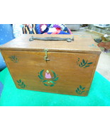 Great Collectable Antique Wood Box-Pennsylvania Dutch Decor-Leather Stra... - £12.41 GBP