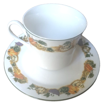 Holiday Turkey by American Atelier Footed Cup &amp; Saucer Set 7032-45 Fall - Flaw - $6.95