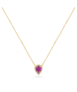 Diamond Pave Ruby Solitaire Pendant - $21,029.74 MXN