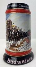 VINTAGE 1992 Budweiser Holiday Beer Stein Mug &quot;A Perfect Christmas&quot; Clydesdales - £8.00 GBP