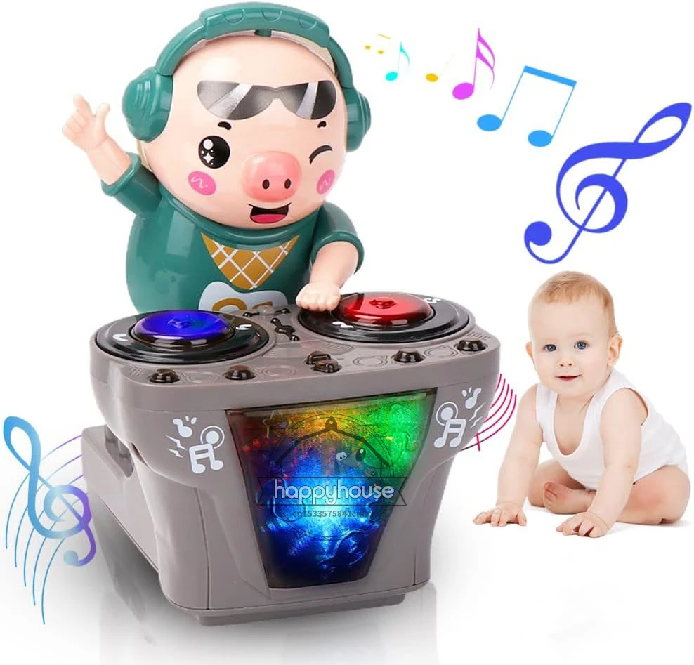 Electronic DJ Light Music Dancing Pig Toy Musical Toys Cute Swing Dancing Piggy - £13.63 GBP+