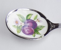 Collector Souvenir Spoon Avon Plums Fruit Enamel Bowl - £3.97 GBP