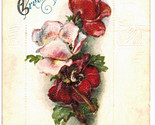 Vintage Postcard Birthday Greetings - Roses Embossed - $4.46