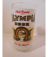 Vintage Olympia Beer &quot;It&#39;s The Water&quot; 12 oz Beer Glass Wraparound Graphics - $9.50