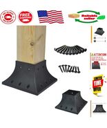 Stainless Steel Post Bracket 4x4 Black Base Cover - Ideal for Decks &amp; Po... - $420.09 MXN