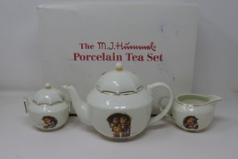 Danbury Mint MJ Hummel Porcelain Tea Set ~ Stormy  Weather Umbrella Girl &amp; Boy - £43.95 GBP