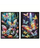 2 Butterfly Diamond Art Painting Notebook Journal Diamond Jewel Art COMP... - $35.11 CAD
