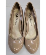 CL By Laundry Marcie Wedge Pump 5.5 Beige Tan Shiny Corporate Work Shoes... - €15,32 EUR