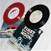 First Man On The Moon &amp; Triumph Of Man ~ Earth History, Apollo 11 Flight ~ 7&quot; 45 - £10.26 GBP