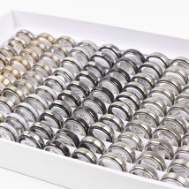 Wholesale Bulk 30pcs/Lots Smooth Rotatable Spinner Stainless Steel Rings Decompr - £25.37 GBP