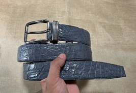 Size 44&quot; Genuine Gray Alligator Crocodile Leather Skin Belt Width 1.5&quot; - $77.99