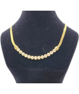 Vintage Swarovski Crystal Diamante Gold Tone Necklace - £35.04 GBP
