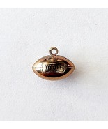 1980s Vintage Copper Tone Football Necklace Pendant Charm Metal Jewelry E8A - $41.13 CAD