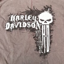 Harley Davidson Mens Short Sleeve Shirt XL Gray Los Angeles Bad as Can Be Skull - £12.13 GBP