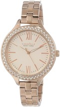 Caravelle New York Women&#39;s 44L125 Swarvoski Crystal Rose Gold Tone Watch - £113.45 GBP