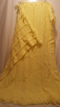 Afghan Blanket Baby Yellow Handmade Crochet Newborn Crib Girl Boy Unisex 41&quot;x46&quot; - £19.97 GBP