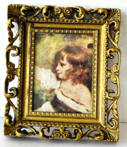 Miniature Dollhouse Framed Art Print 18th Century Painting Young Girl Portrait - £12.99 GBP