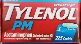 NIB Tylenol PM Caplets (225 ct.) Pain Reliever, Nighttime Sleep Aid Exp.... - $27.95