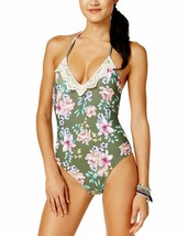 Hula Honey Juniors Tropic Romance Floral-Print Halter One-Piece Swimsuit... - $165.80 MXN
