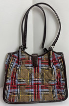 Vera Bradley Shoulder Bag In Patchwork Plaid Pattern Purse 14 By 10 By 4 Inches - £13.39 GBP