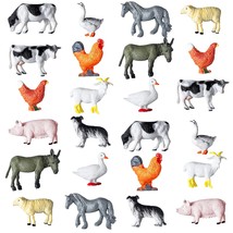 24 Pieces Mini Farm Animal Figurines Plastic Farm Barn Animal Miniature ... - $24.69