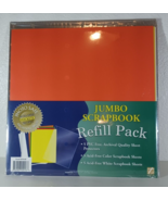 JUMBO SCRAPBOOK REFILL PACK Colored Pages Sheet Protectors Stickers Thom... - $9.49
