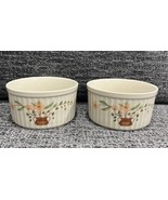 2 Vintage 1980 Countryside Stoneware Ramekin Soufflé Baking Dishes Japan... - $19.95