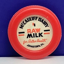 Dairy milk bottle cap farm advertising vintage label Mccauliff Johnstown... - $13.81