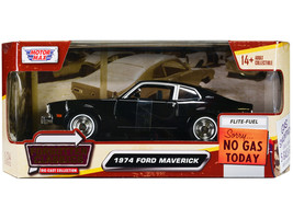 1974 Ford Maverick Black Forgotten Classics Series 1/24 Diecast Car Motormax - £29.60 GBP