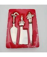 1998 Wallace Silversmiths Christmas Cheese Spreader Santa Frosty Candy Cane - $545.69 MXN