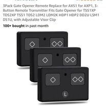3Pack Gate Opener Remote Replace for AXS1 for AXP1, 3-Button Remote Tran... - $34.53
