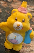 Vintage 1983 AGM Care Bears Birthday Bear 2&quot; Posable Figure Party Hat &amp; Cupcake - £6.50 GBP